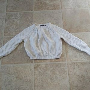 Cropped white sweater